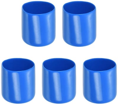 Dailygoods- Schroefdraad Protector Rubberen Eindkappen - 5 Pack - 25mm Binnendiameter - Blauw - Slijtvast - Roestpreventie - Eindkap