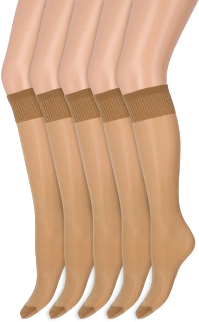 Drukvrije pantykousen | Lycra | 20 Denier | Merk: Marianne | Maat: One Size | Kleur: Sekt | 5 Paar