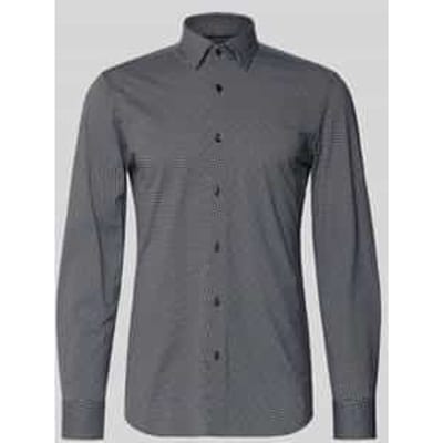 Slim fit vrijetijdsoverhemd met all-over motief, model 'HANK'