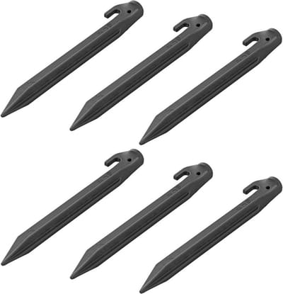 ProPlus Tentharing - 22.5 cm - Grondpennen - Lichtgewicht - Tentpennen - Tentverankering - voor Tenten - Geschikt voor Zachte en Middelharde Ondergronden - Nylon - 6 stuks - Zwart