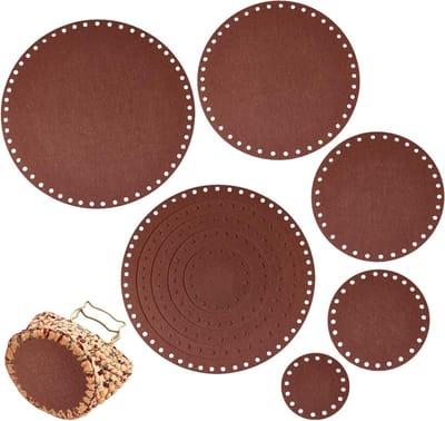 SnelShoppen - 10 Stuks Vilt Mand Bodems 5 Maten, 3.9~11.8 Inch Platte Ronde Cirkel voor DIY Mand, Haakopslag Mand, Wol Tas Weefprojecten, Coffee Kleur