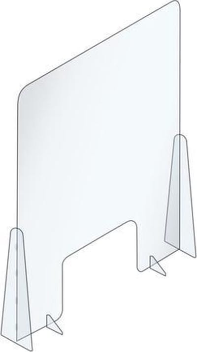 Seco scheidingswand - 66 x 88cm - transparant - met opening - acryl