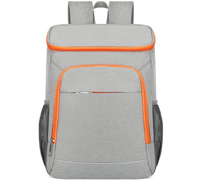 50L Geïsoleerde Koelrugzak – Waterdicht Oxford-stof – Ruime Lunchtas – Met reflecterende strepen – Unisex – Koelrugzak met meerdere vakken – Ideaal voor picknicks, strand, kamperen, wandelen en barbecues – 44 x 30 x 18 cm – Grijsachtig oranje