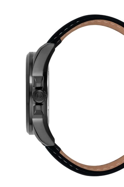 ORPHELIA OR71900 - Horloge - Leer - Zwart - 44 mm