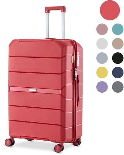 SKYCASES Urban Adventurer - Handbagage Koffer - Cijferslot - 44L - Spinner wielen - Reiskoffer met Kofferslot - Lichtgewicht Trolley - Rood