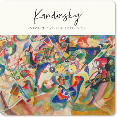 Muismat 20x20 cm - Mousepad Schilderij - Kandinsky - Oude meesters - Muismatten