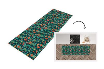 Keukenloper - Loper keuken - Patroon - Robot - Skateboard - 150x50 cm - Keukenloper vinyl