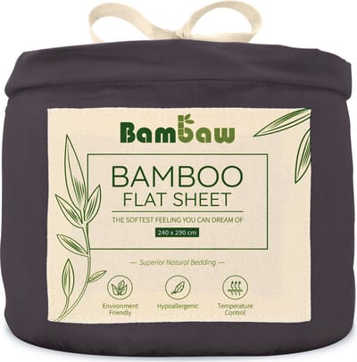 Bambaw Luxe Bamboe Lakens 240x290cm – Ultra ademende stof – Hypoallergeen – Beddengoed - Houtskool