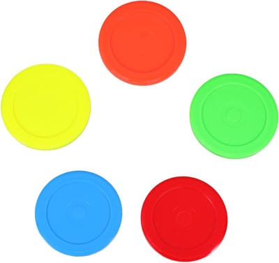 Airhockey Schijven - Tafelspel Accessoires - Spelplezier Vergroten - Set van 5 stuks - 7.30CM - Multicolor