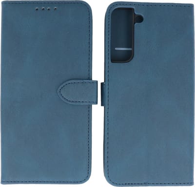 Hoesje Geschikt voor Samsung Galaxy S22 Plus - Portemonnee Book Case - Kaarthouder & Magneetlipje - Kunstleer - Blauw