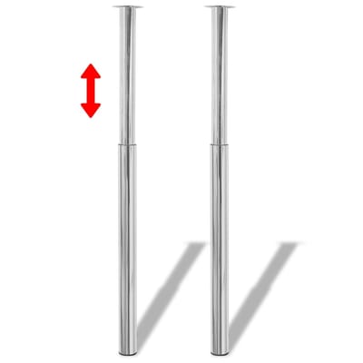 vidaXL - Tafelpoten - telescopisch - 710-1100 - mm - chroom - 2 - st