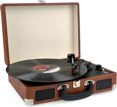 DnA® Retro platenspeler - Platenspelers - Platenspeler Bluetooth - Platenspeler Met Bluetooth - Bruin - 25cm x 35cm x 11cm