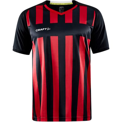 Craft Progress 2.0 Stripe Shirt Korte Mouw Heren - Zwart / Rood | Maat: L