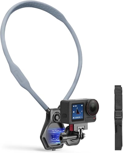 REN® Bodycam met Harnas - Bodycam Camera - Bodycam - Handenvrij POV - voor First-Person VLOG -Grijs & Zwart - 33cm x 21cm x 4cm