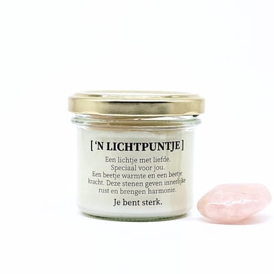 Candlelight-on - geurkaars met edelsteen - Lichtpuntje - o.b.v. sojawas en etherische oliën