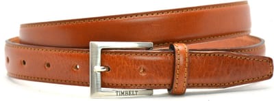 Smalle Heren Riem volnerf Leer cognac - 3 cm Breed - Broekriem - Nette Riem - Pantalon Riem - Maat: 115 / Totale lengte riem 130 cm - Echt Leer