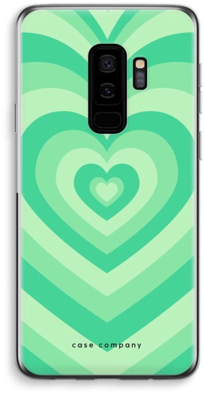 Case Company® - Hoesje geschikt voor Samsung Galaxy S9 Plus hoesje - Hart Groen - Soft Cover Telefoonhoesje - Bescherming aan alle Kanten en Schermrand
