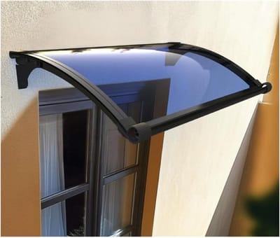 Deurluifel Polycarbonaat - Regenkap Raam - Entree Beschermen - UV Bescherming - 80x80 cm - Transparant