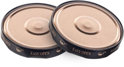 KADAX schroefdeksel fi66 mm, deksel, vervangingsdeksel set van metaal, inmaakdeksel 1 stuk (zwart-gouden Orbit)
