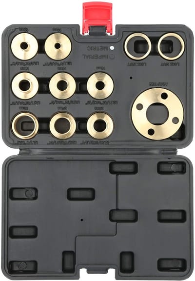 Allecto - Router Onderdelen - Router Gids - Messing Sjabloon Geleidebus Kit - 11 Stks - Accessoire voor Router - Ideaal voor Houtbewerking
