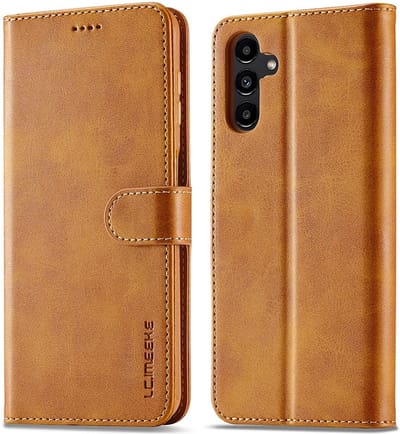 LC.IMEEKE Hoesje - Geschikt voor Samsung Galaxy A54 Hoesje - LC.IMEEKE Luxe Book Case - Bruin