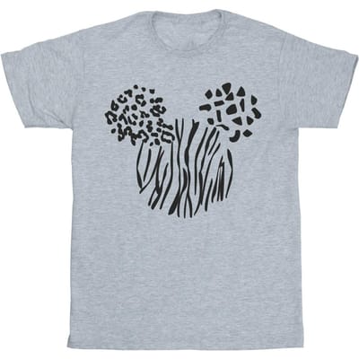 Disney Dames/Dames Mickey Mouse Animal Cotton Boyfriend T-shirt (Sportgrijs)