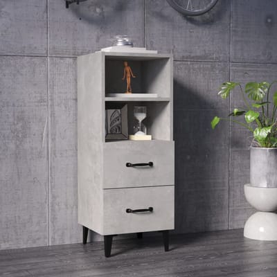 vidaXL - Dressoir - 34,5x34x90 - cm - bewerkt - hout - betongrijs