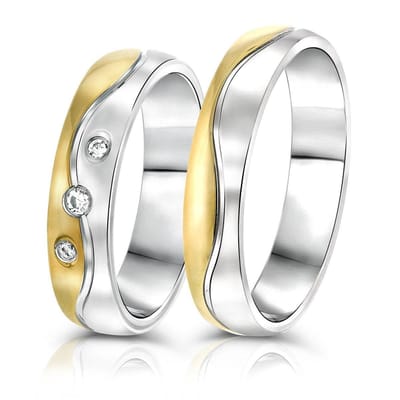 Lucardi Heren Vriendschapsring Valletta - Ring - Vaderdag Cadeautje - Staal - Zilver- en Goudkleurig