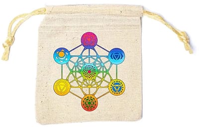 Zakje van katoen met opdruk, kubus van Metatron