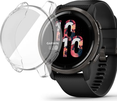 Geschikt voor Garmin Venu 2s / Vivoactive 4s Screenprotector + Hoesje - TPU Case Transparant - Volledige 360 Graden Bescherming