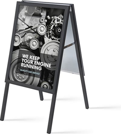 A-Board 50 X 70 cm Rechte Hoeken 32 mm Zwart - Syna ZP50X70G32MEC9005