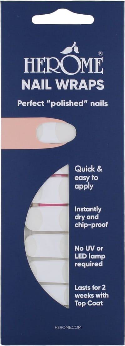 Herome Nail Wraps French Manicure Clear - Nagelstickers - Nail Art - Zonder Droogtijd - 2x10 stickers - Cadeau - Nail art stickers - Nagellak stickers