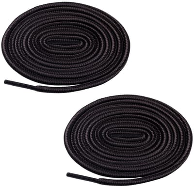 Fako Fashion - Schoenveters - Veters - Rond - Gevlochten Mix - 5mm - 120cm - 1 Paar - 2 Stuks - Zwart