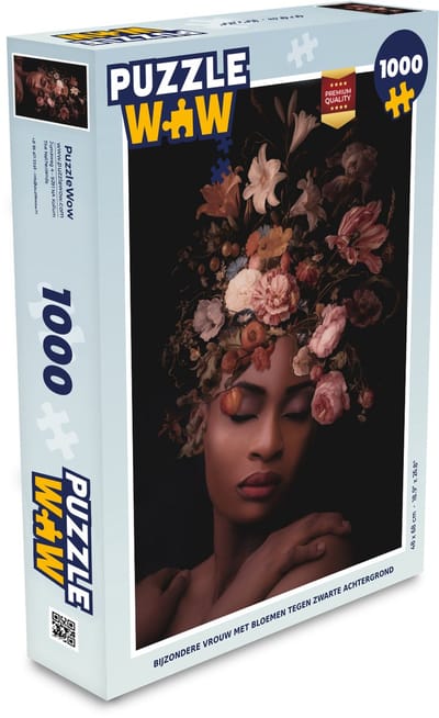Puzzel Vrouwen - Bloemen - Zwart - Legpuzzel - Puzzel 1000 stukjes volwassenen