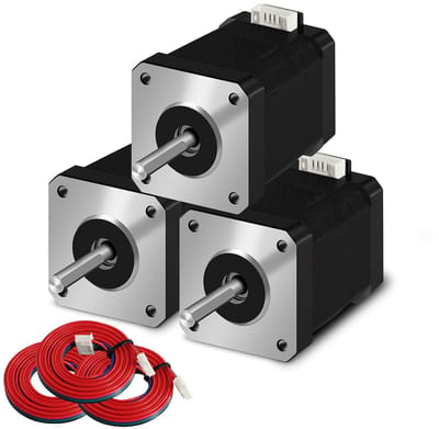Allecto - Nema 17 stappenmotor - 42-48 Pancake - Hoog koppel en robuust ontwerp - 3 stuks - Geschikt voor 3D-printer en CNC-extruder - 1,5 A-3,8 V