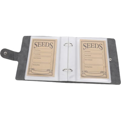 Organisateur d'échantillons de plantes Livre en cuir PU et 50 enveloppes en papier kraft refermables pour le stockage d'échantillons de légumes et de fleurs