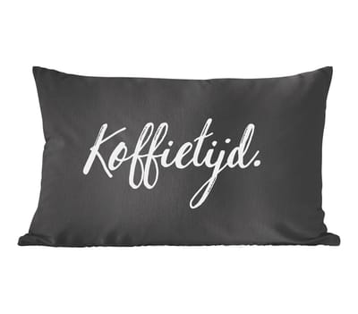 Sierkussens - Kussentjes Woonkamer - 60x40 cm - Quotes - Spreuken - Koffietijd - Koffie