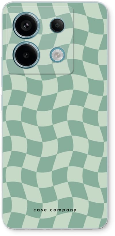 Case Company® - Hoesje geschikt voor Xiaomi Poco X6 hoesje - Grid Groen - Soft Cover Telefoonhoesje - Bescherming aan alle Kanten en Schermrand