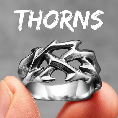 Jezus Doornenkroon Heren Ringen Roestvrij Staal Punk New Rock Dames Sieraden Mode Accessoires Stranger Things Cadeau 9 gray