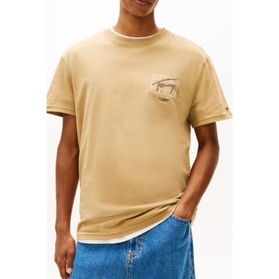 Tommy Hilfiger Regular Sign Spray T-shirt Dark Dune Taglia: S | T-shirt stampate Outlet | Uomo