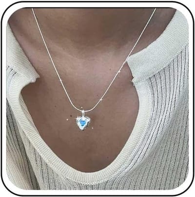 Elegante Hart Ketting met Blauw Kristal en Rhinestones - Vintage Choker voor Romantische Gelegenheden