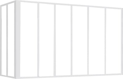 Vente-unique Hoekraam werkplaats van gepoedercoat aluminium - L180 x B60 x H105 cm (B x H) -Wit - BAYVIEW
