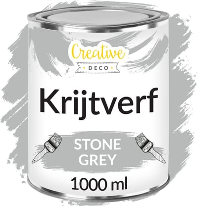 Creative Deco 1000 ml Krijtverf Grijs | Mat en Wasbaar | Perfect voor Renovatie, Decoratie en Decoupage van Meubels