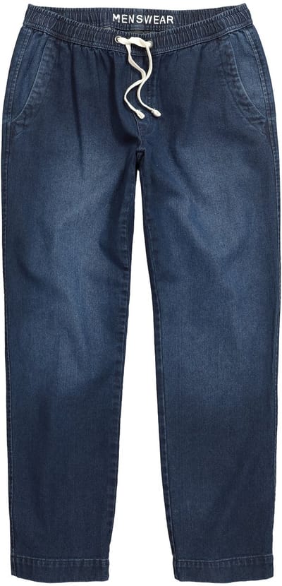 Men Plus - Heren - jeans Buik-Fit Relaxed Fit elastische tailleband tot 8XL - Blauw denim - Maat 3XL