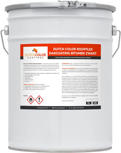 DCC Roofflex Dakcoating Bitumen Zwart - 10L - Zwart
