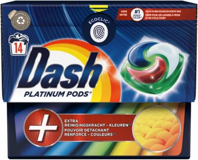 Dash Platinum - Wasmiddel Capsules - Gekleurde Was - 14 Wasbeurten