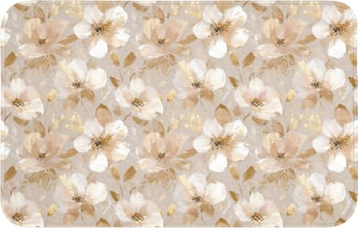 WC mat 80x50 cm - Antislip - Bloemen - artistiek - Goud - Toiletmat - Vloermat - Douchemat - Toilet tapijt - Toiletmatten