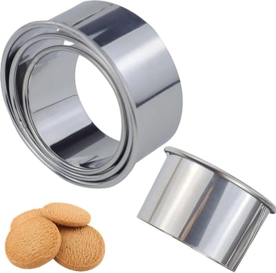 MTTproducts- Koekjessnijder Set van 4 - Ronde Uitsteekvormen - Roestvrij Staal - 3 Maten - Gebruiksvriendelijk - Eenvoudig Schoon te Maken - Uitsteekvorm