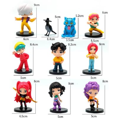 10 stuks Kpop Duivel Jager Ster Meisjesgroep Saja Jongens Idol Rumi Mira zoi Q Versie PVC Actiefiguur Speelgoed Cadeaus Random 1pcs wit