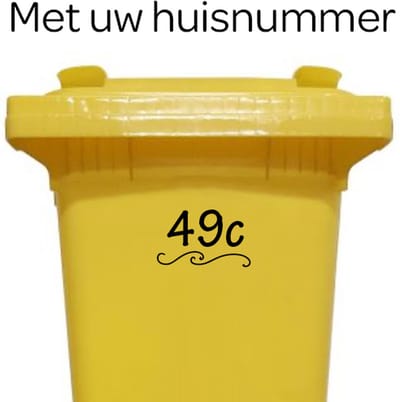Klikosticker - met uw huisnummer - zwart - weerbestendig - brievenbussticker - containersticker - 14 cm x 21 cm